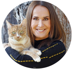 Maggie Entenfellner mit Katze